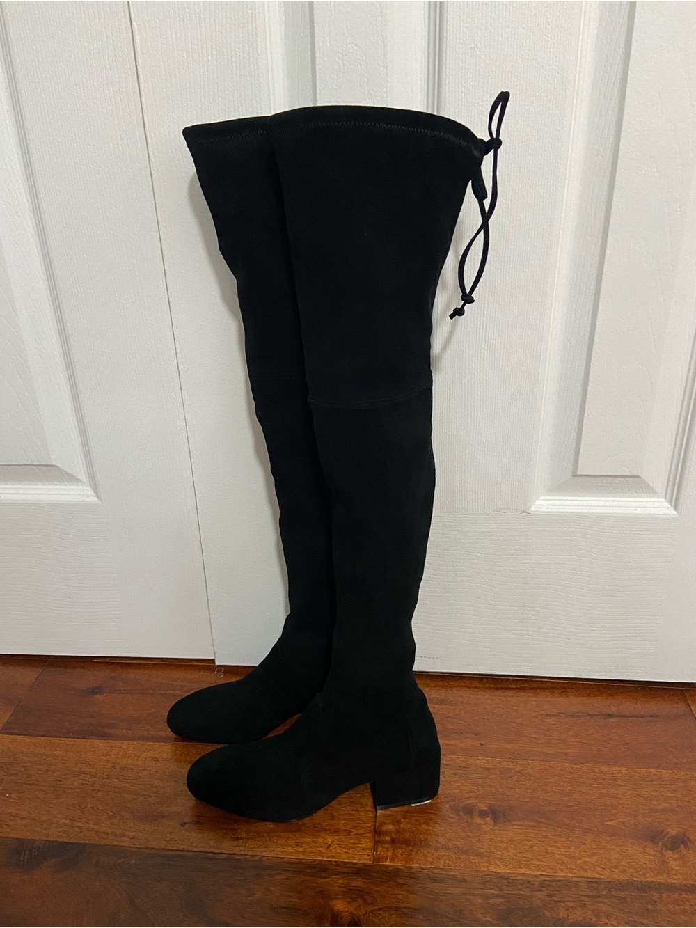 Stuart Weitzman black suede leather over the knee stretch boots 5 NWOT